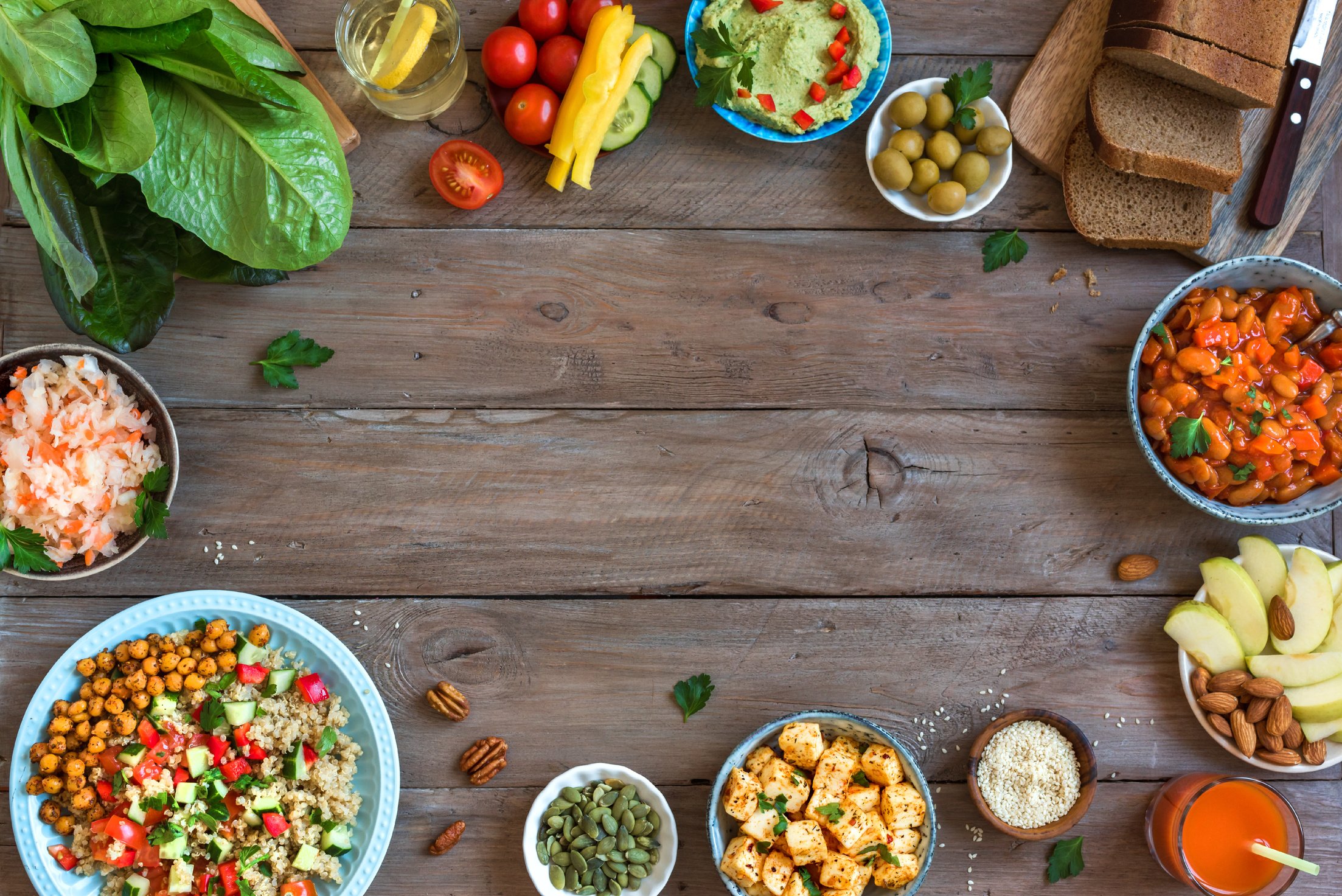 Vegan dinner table